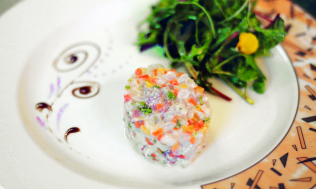 Le tartare de féra aux piments végétariens