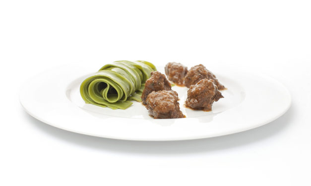 RAGOÛT DE CHAMOIS DES GRISONS  BRAISÉ DANS LA BiÈRE ET PÂTES VERTES